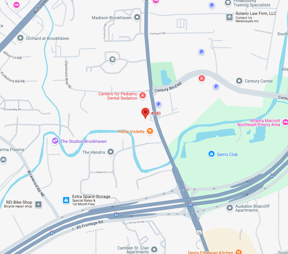 Map address 2970 Clairmont Rd, Ste 940, Brookhaven GA 30329